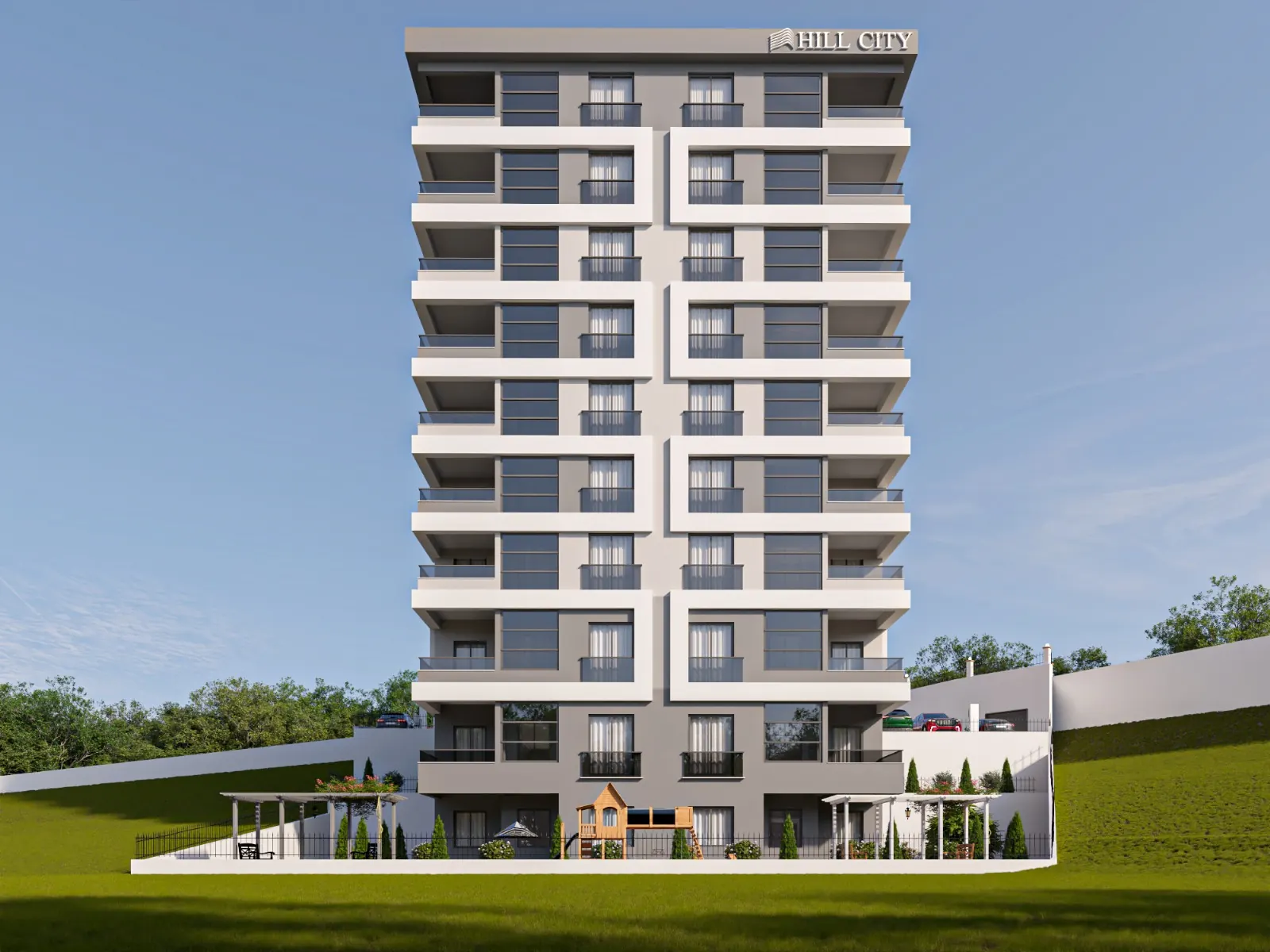 Hill City binasının önden görünümü